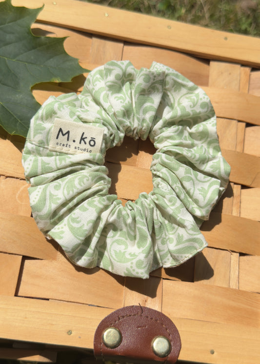 Green Print Scrunchie