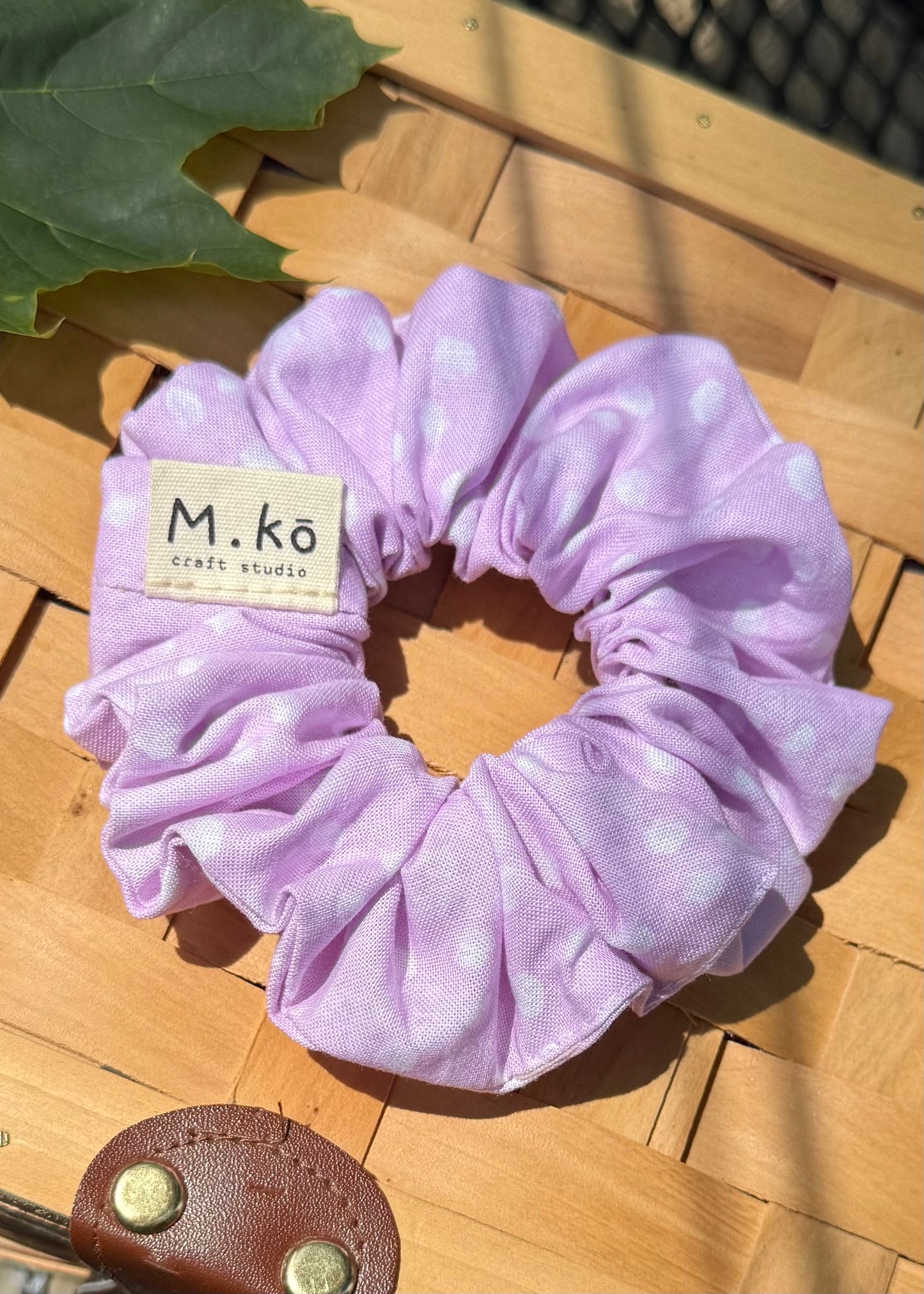 Light Purple Dots Scrunchies