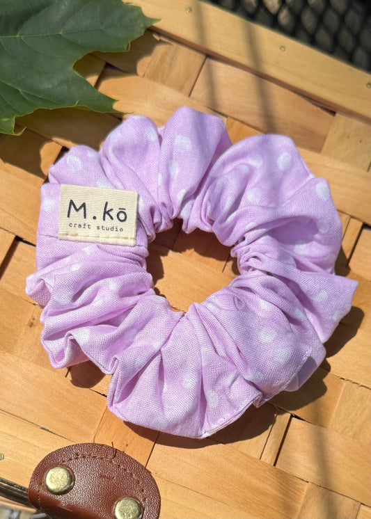 Light Purple Dots Scrunchies