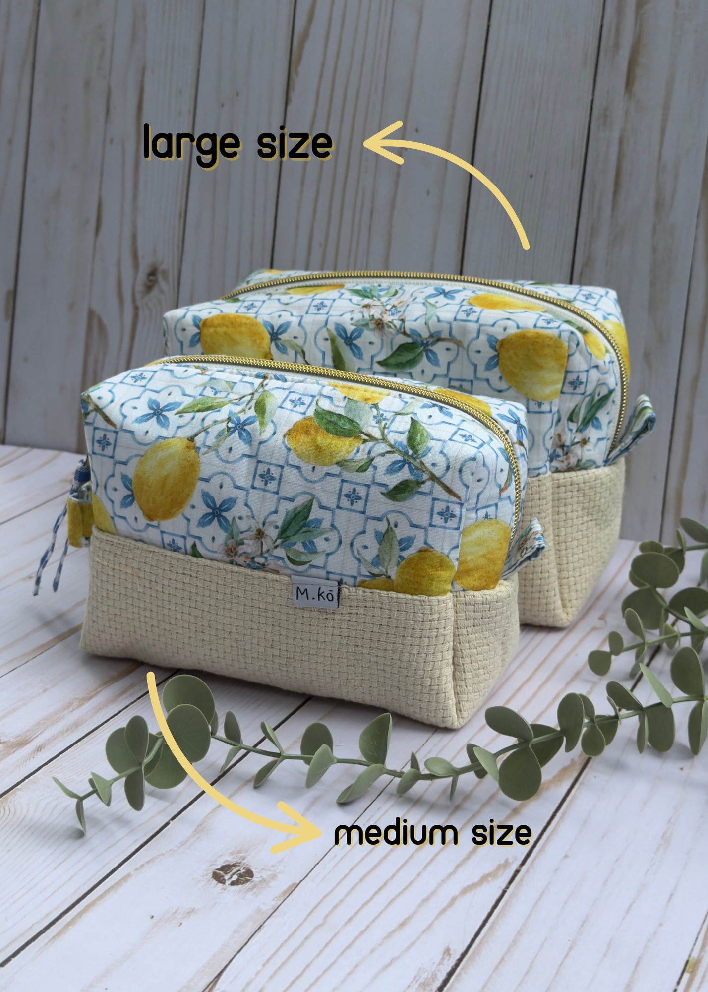 Cosmetic Pouch Bag - Lemon (M)